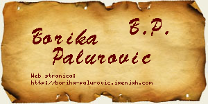 Borika Palurović vizit kartica